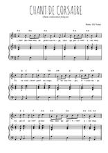 Téléchargez la partition de Chant de corsaires en PDF pour Chant et piano