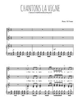 Téléchargez l'arrangement de la partition de Chantons la vigne en PDF pour deux voix égales et piano