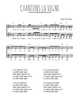 Téléchargez l'arrangement de la partition de Traditionnel-Chantons-la-vigne en PDF à deux voix