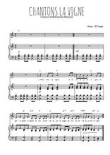Téléchargez l'arrangement de la partition de Traditionnel-Chantons-la-vigne en PDF pour Chant et piano