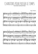 Téléchargez la partition de Chantons pour passer le temps en PDF pour 2 voix égales et piano