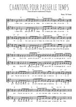 Téléchargez l'arrangement de la partition de Traditionnel-Chantons-pour-passer-le-temps en PDF à deux voix