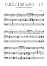 Téléchargez l'arrangement de la partition de Traditionnel-Chantons-pour-passer-le-temps en PDF pour Chant et piano