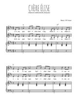Téléchargez l'arrangement de la partition de Chère Élise en PDF pour deux voix égales et piano