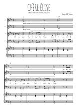 Téléchargez l'arrangement de la partition de Chère Élise en PDF pour 4 voix mixtes et piano
