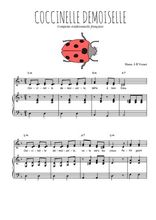 Téléchargez l'arrangement de la partition de Coccinelle demoiselle en PDF pour deux voix égales et piano