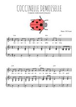 Téléchargez l'arrangement de la partition de Traditionnel-Coccinelle-demoiselle en PDF pour Chant et piano