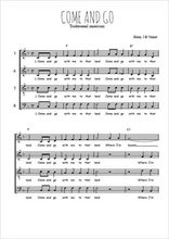 Téléchargez l'arrangement de la partition de Come and go en PDF à quatre voix SATB