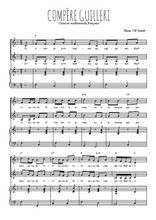 Téléchargez l'arrangement de la partition de Compère Guilleri en PDF pour deux voix égales et piano