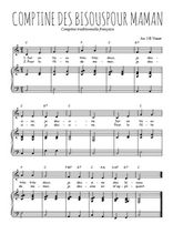 Téléchargez la partition de Comptine des bisous pour maman en PDF pour Chant et piano