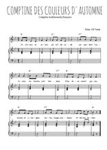 Téléchargez la partition de Comptine des couleurs d'automne en PDF pour Chant et piano