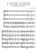 Téléchargez l'arrangement de la partition de D'où viens-tu en PDF pour trois voix mixtes et piano