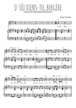 Téléchargez la partition de D'où viens-tu en PDF pour Chant et piano