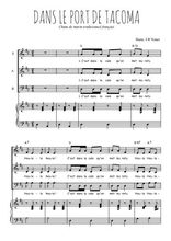 Téléchargez l'arrangement de la partition de Dans le port de Tacoma en PDF pour trois voix mixtes et piano