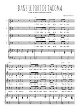 Téléchargez l'arrangement de la partition de Dans le port de Tacoma en PDF pour 4 voix mixtes et piano