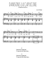 Téléchargez l'arrangement de la partition de ronde-dansons-la-capucine en PDF pour Chant et piano