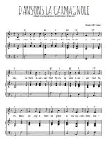 Téléchargez l'arrangement de la partition de dansons-la-carmognole en PDF pour Chant et piano