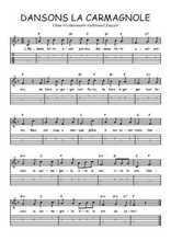 Téléchargez la tablature de la musique dansons-la-carmognole en PDF