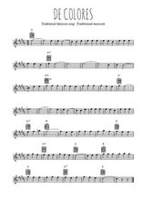 Téléchargez l'arrangement de la partition pour sax en Mib de la musique De colores en PDF
