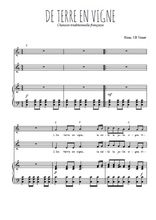 Téléchargez l'arrangement de la partition de De terre en vigne en PDF pour deux voix égales et piano