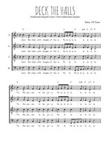 Téléchargez l'arrangement de la partition de Deck the halls en PDF à quatre voix SATB