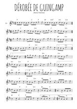 Téléchargez l'arrangement de la partition pour sax en Mib de la musique Dérobée de Guingamp en PDF