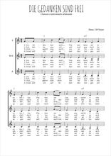 Téléchargez l'arrangement de la partition de Die gedanken sind frei en PDF à trois voix