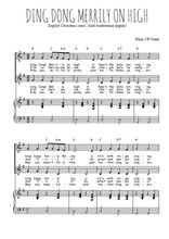 Téléchargez l'arrangement de la partition de Ding dong merrily on high en PDF pour deux voix égales et piano