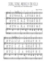 Téléchargez l'arrangement de la partition de Ding dong merrily on high en PDF pour trois voix mixtes et piano