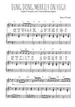 Téléchargez l'arrangement de la partition de noel-ding-dong-merrily-on-high en PDF pour Chant et piano