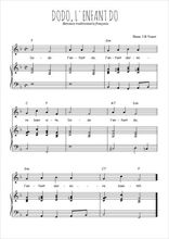 Téléchargez l'arrangement de la partition de berceuse-dodo-l-enfant-do en PDF pour Chant et piano