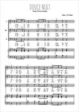 Téléchargez l'arrangement de la partition de Douce nuit en PDF pour trois voix d'hommes et piano