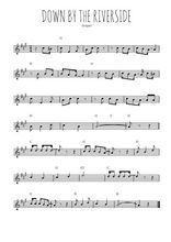 Téléchargez l'arrangement de la partition en Sib de la musique Down by the riverside en PDF