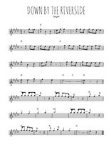 Téléchargez l'arrangement de la partition pour sax en Mib de la musique Down by the riverside en PDF
