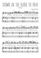 Téléchargez l'arrangement de la partition de gospel-down-in-the-river-to-pray en PDF pour Chant et piano