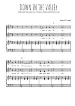 Téléchargez l'arrangement de la partition de Down in the valley en PDF pour deux voix égales et piano