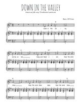 Téléchargez la partition de Down in the valley en PDF pour Chant et piano