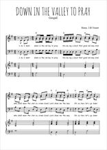 Téléchargez l'arrangement de la partition de Down in the valley to pray en PDF pour trois voix mixtes et piano