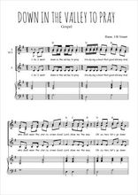 Téléchargez l'arrangement de la partition de Down in the valley to pray en PDF pour trois voix de femmes et piano
