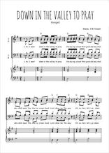 Téléchargez l'arrangement de la partition de Down in the valley to pray en PDF pour 4 voix mixtes et piano