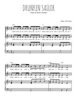 Téléchargez la partition de Drunken sailor en PDF pour 2 voix égales et piano