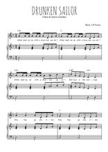 Téléchargez l'arrangement de la partition de irlande-drunken-sailor en PDF pour Chant et piano