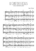 Téléchargez l'arrangement de la partition de Traditionnel-El-cant-dels-ocells en PDF à trois voix