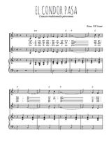 Téléchargez l'arrangement de la partition de El condor pasa en PDF pour deux voix égales et piano
