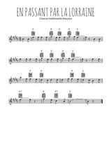 Téléchargez l'arrangement de la partition pour sax en Mib de la musique En passant par la Lorraine en PDF