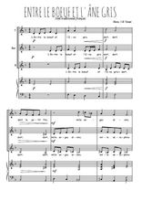 Téléchargez l'arrangement de la partition de Entre le boeuf et l'âne gris en PDF pour trois voix d'hommes et piano