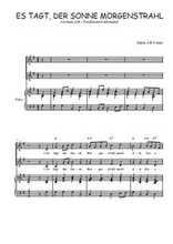 Téléchargez l'arrangement de la partition de Es tagt der Sonne Morgenstrahl en PDF pour deux voix égales et piano