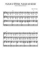 Téléchargez l'arrangement de la partition de Fleur d'Epine, Fleur de Rose en PDF pour deux voix égales et piano