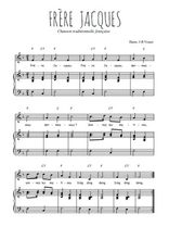 Téléchargez l'arrangement de la partition de Traditionnel-Frere-Jacques en PDF pour Chant et piano