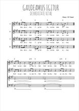 Téléchargez l'arrangement de la partition de Gaudeamus Igitur en PDF à quatre voix SATB